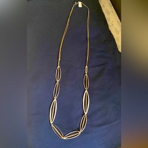 Oval cord neacklace-silver